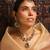 Elegant polki necklace set with champagne stones
