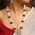 Pearl beaded long necklace set with kundan pendant