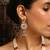 Pearl beaded long necklace set with kundan pendant