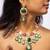 Colorful kundan necklace set with green, red, and white stones