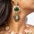 Colorful kundan necklace set with green, red, and white stones