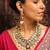 Grand bridal kundan necklace set with red enamel and pearl drops
