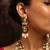 Grand bridal kundan necklace set with red enamel and pearl drops
