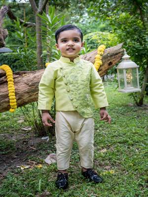 Green embroidered net kurta pyjama 1