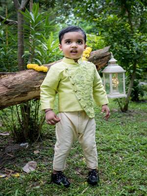 Green embroidered net kurta pyjama 2