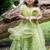 Green embroidered net lehenga