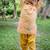Mustard yellow embroidered cotton kurta pyjama