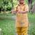 Mustard yellow embroidered cotton kurta pyjama