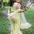 Yellow embroidered chiffon sharara