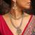 Stunning gold-toned diamond necklace set with clear stones and pearl drops