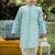 Green printed cotton kurta pyjama
