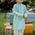 Green printed cotton kurta pyjama
