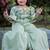 Green embroidered satin sharara