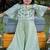 Green embroidered satin sharara
