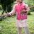 Pink embroidered cotton silk nehru jacket set