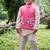 Pink embroidered cotton silk nehru jacket set