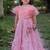 Pink embroidered net lehenga