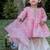 Pink embroidered cotton sharara