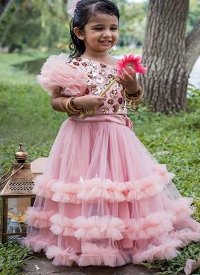 Pink embroidered net co ord set 3