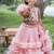 Pink embroidered net co ord set