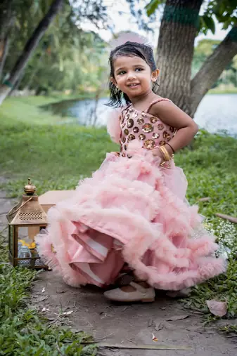 Pink embroidered net co ord set