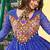 Royal blue bandhani flair navratri gown with kutchi patchwork