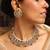 Vibrant multicolor stone choker set with kundan work