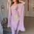 Lavender luxe chinon silk kaftan set