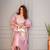 Lavender luxe chinon silk kaftan set