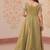 Olive radiance fendy silk embroidered gown