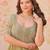 Olive radiance fendy silk embroidered gown