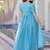blue gold crush anarkali gown with embroidered sequins work