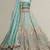 Teal Blue Tissue Silk Partywear Flared Lehenga with Unstitched Blouse
