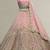 Baby Pink Tissue Silk Partywear Flared Lehenga with Unstitched Blouse