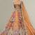 Rust Color Zari Resham Tissue Work Lehenga with Unstitched Blouse