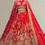 Royal Red Raw Silk Bridal Lehenga with unstitched blouse
