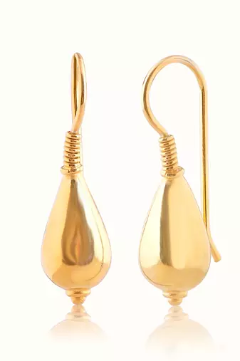 Gold plated dangler earrings in sterling silver