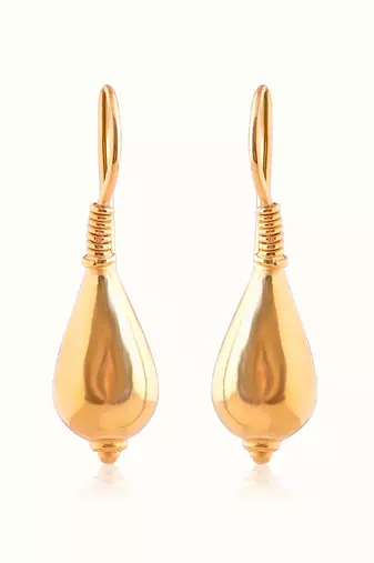 Gold plated dangler earrings in sterling silver