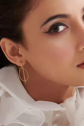 Gold plated earrings in sterling silver