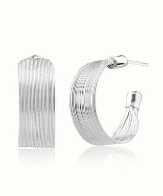 Silver Plated hoop earrings in sterling silver 2