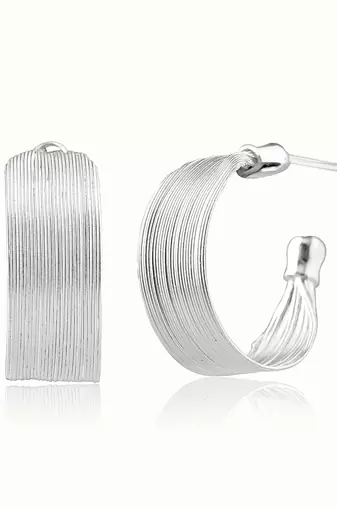 Silver Plated hoop earrings in sterling silver