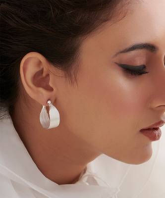 Silver Plated hoop earrings in sterling silver 1
