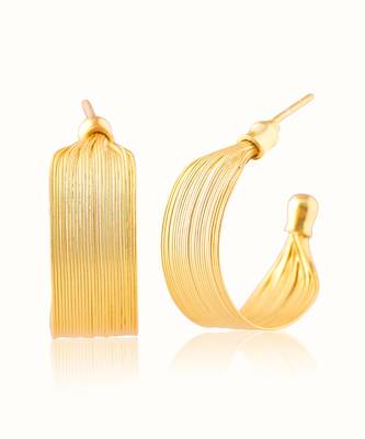 Gold plated hoop earrings in sterling silver 2