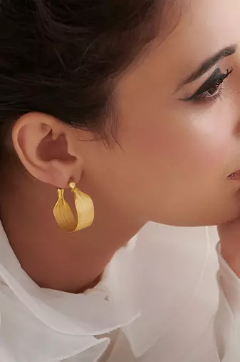 Gold plated hoop earrings in sterling silver