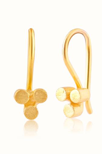 Gold plated stud earrings in sterling silver