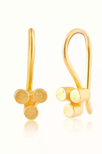 Gold plated stud earrings in sterling silver