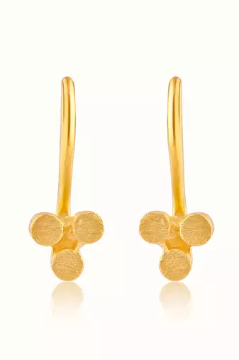 Gold plated stud earrings in sterling silver