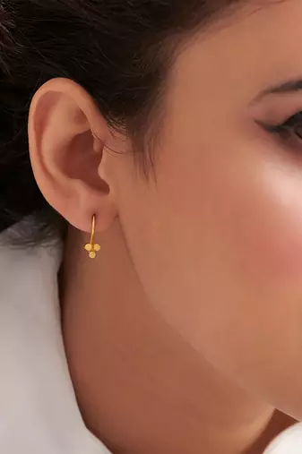 Gold plated stud earrings in sterling silver