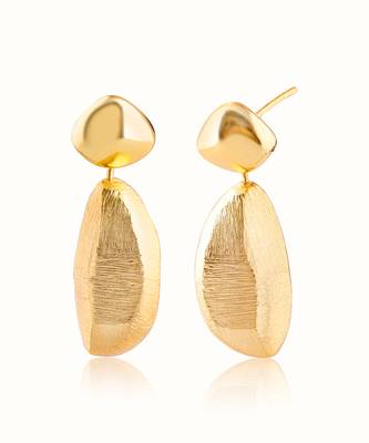 Gold plated dangler earrings in sterling silver 2