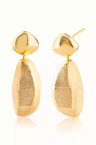 Gold plated dangler earrings in sterling silver